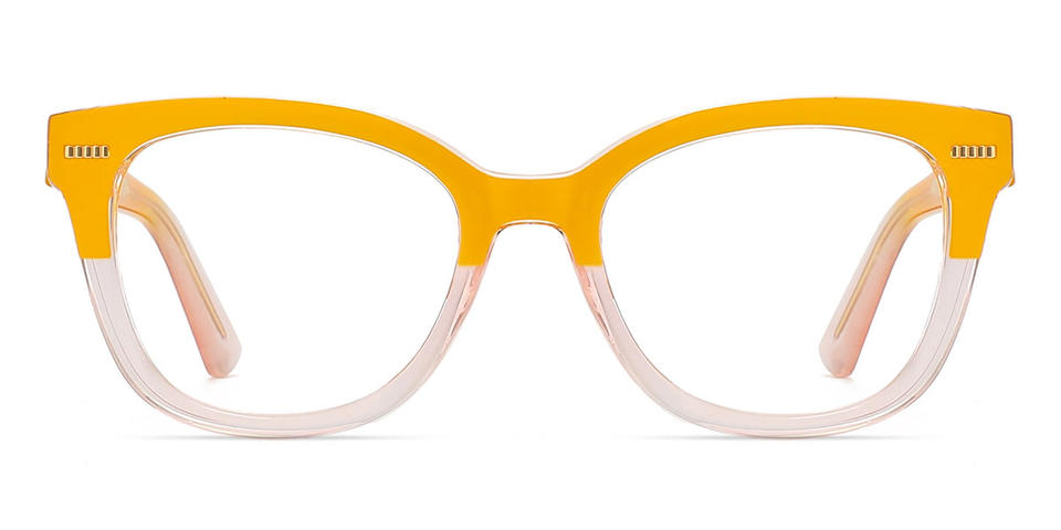Yellow Clear Barbi - Square Glasses
