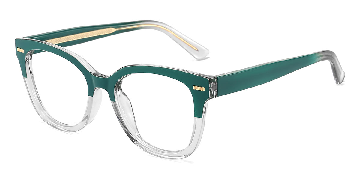 Deep Green transparent - Square Glasses - Barbi