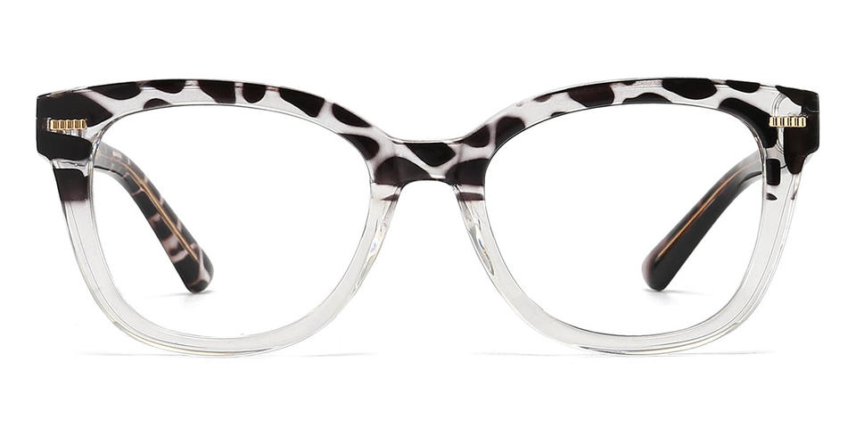 Grey Stripe Clear Barbi - Square Glasses