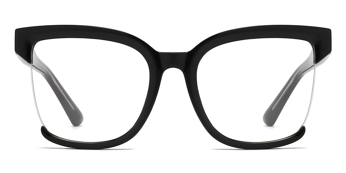 Black - Square Glasses - Leona