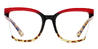 Red Black Tortoiseshell Leona - Square Glasses