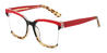 Red Black Tortoiseshell Leona - Square Glasses