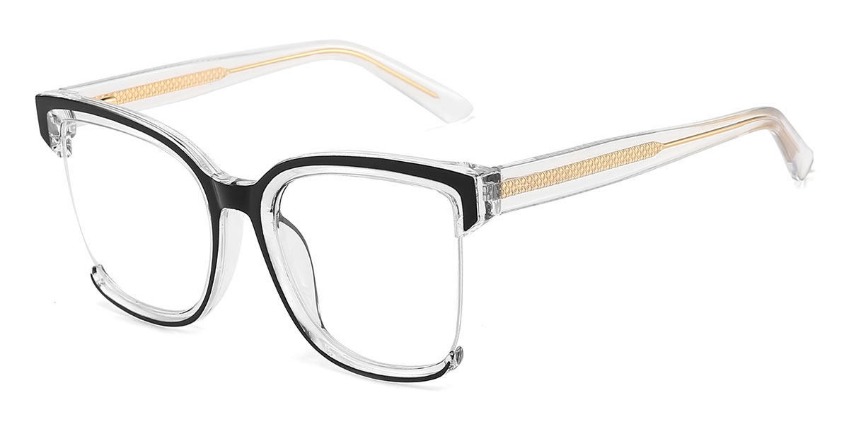 Black Clear Leona - Square Glasses