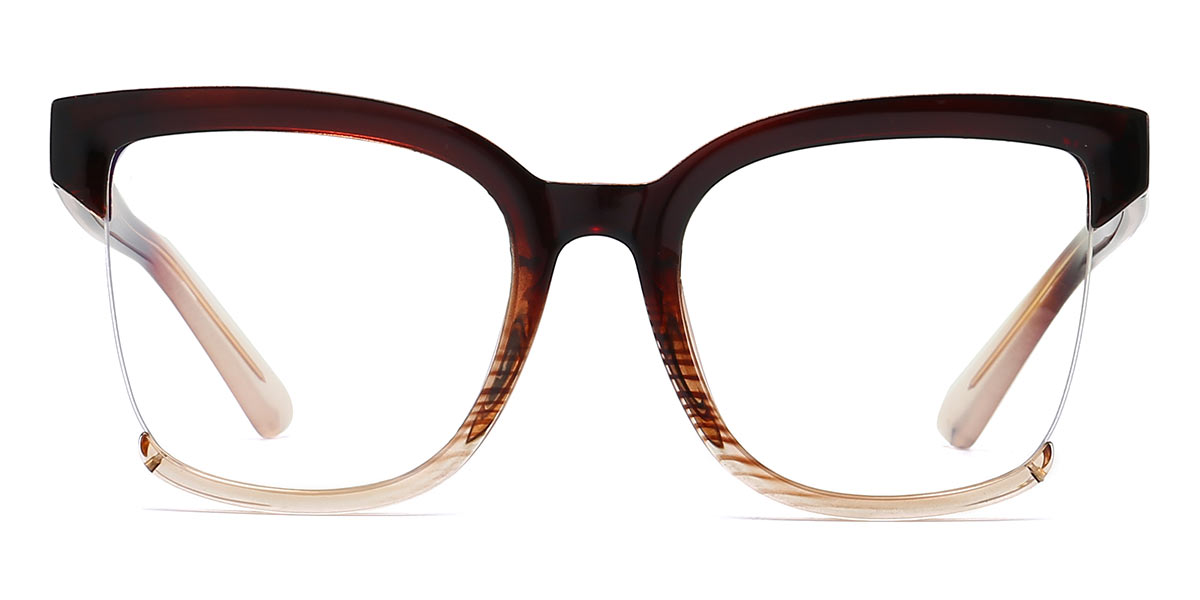 Brown Tawny - Square Glasses - Leona