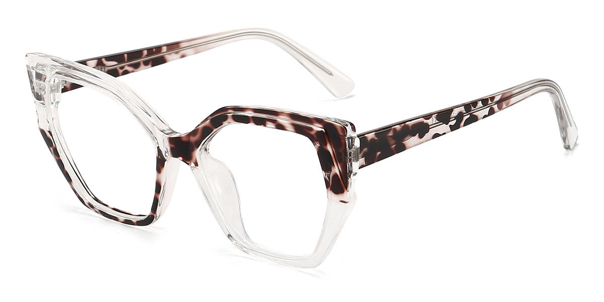 Grey Stripe Clear Leny - Square Glasses