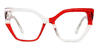 Clear Red Leny - Square Glasses