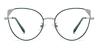 Silver Green Leo - Cat Eye Glasses