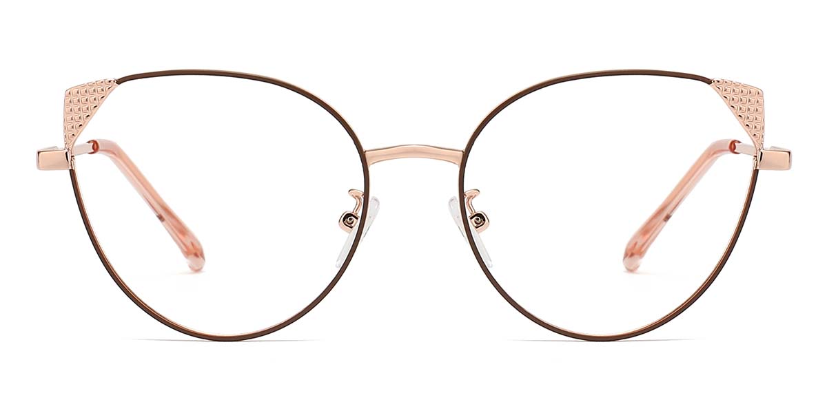 Brown - Cat eye Glasses - Leo
