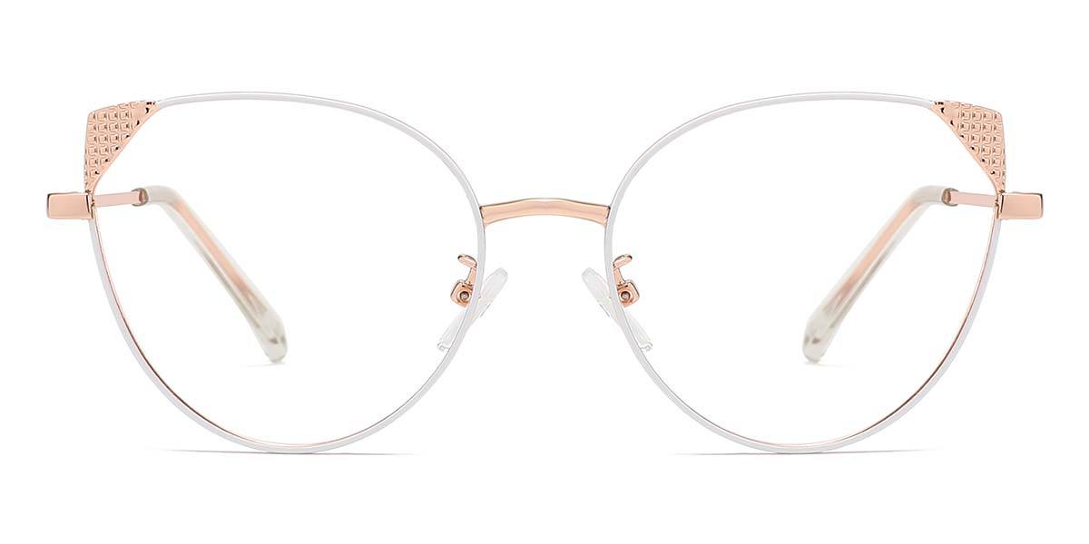 Gold White Leo - Cat Eye Glasses