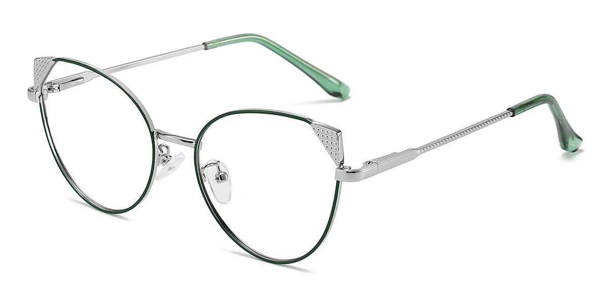 Green - Cat eye Glasses - Leo