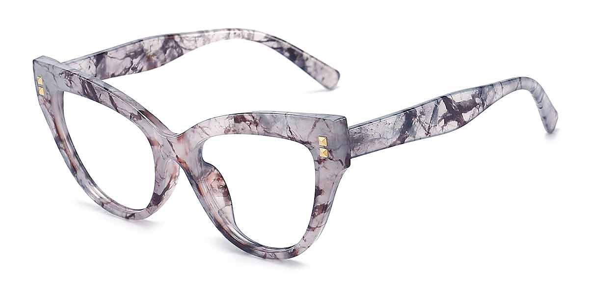 Grey Tortoiseshell - Cat eye Glasses - Vaeda
