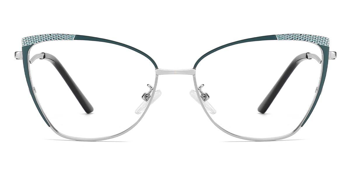 Silver Cyan Paula - Cat Eye Glasses