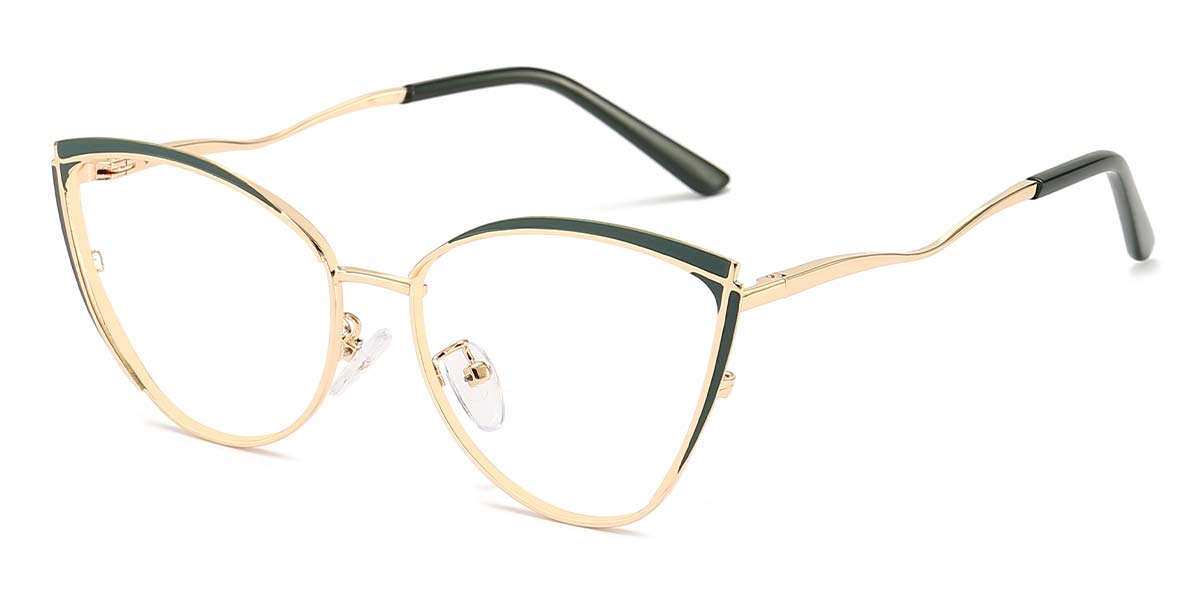 Green - Cat eye Glasses - Angus