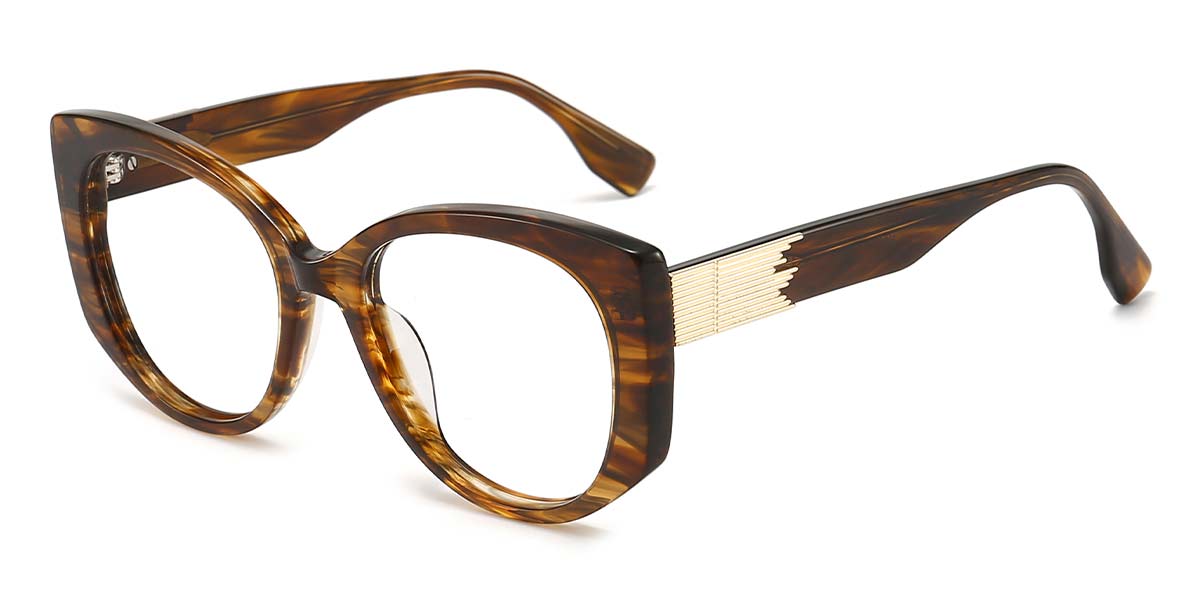 Black Woodgrain - Oval Glasses - Zane