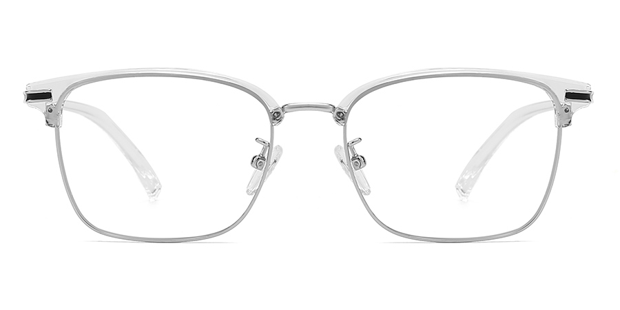 Silver - Rectangle Glasses - Jini