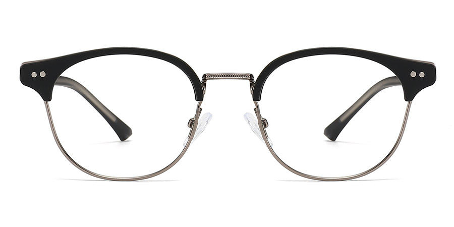 Black Silver Madge - Oval Glasses