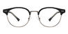 Black Silver Madge - Oval Glasses
