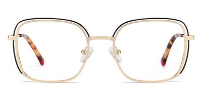 Black - Square Glasses - Flora