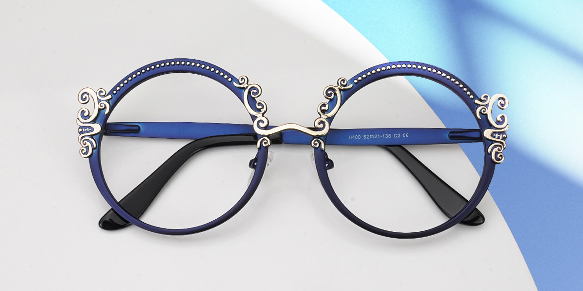 Blue - Round Glasses - Milani