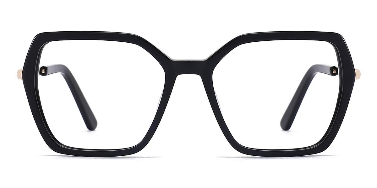 Black - Square Glasses - Naba