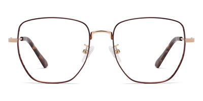 Brown - Square Glasses - Valer