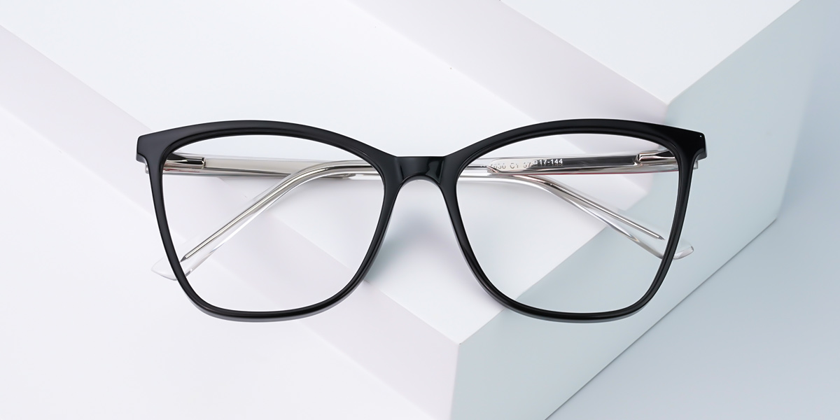 Black - Rectangle Glasses - Ligeia