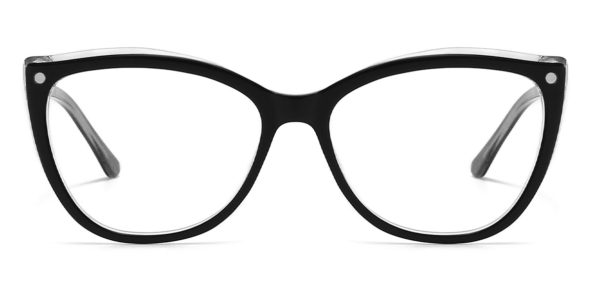 Black - Oval Clip-On Sunglasses - Colton