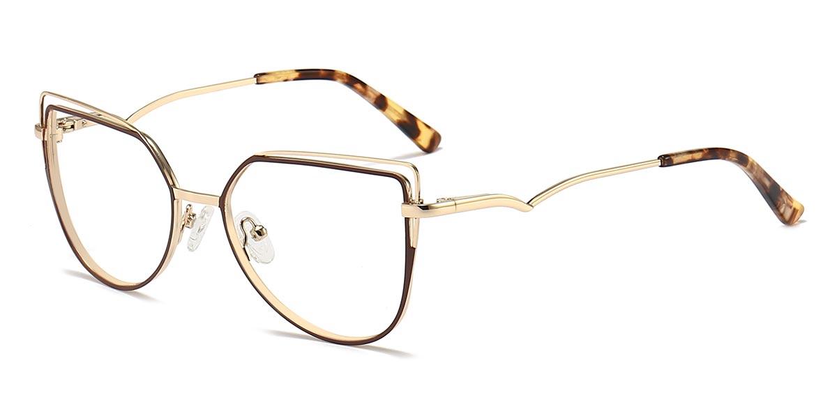 Gold Brown Hunter - Cat Eye Glasses