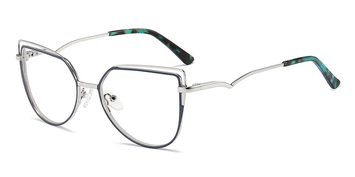 Silver Navy Blue Hunter - Cat Eye Glasses