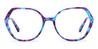 Purple Blue Spot Gabbi - Oval Glasses
