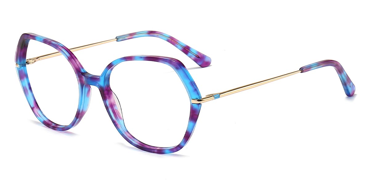 Purple Blue spot - Oval Glasses - Gabbi