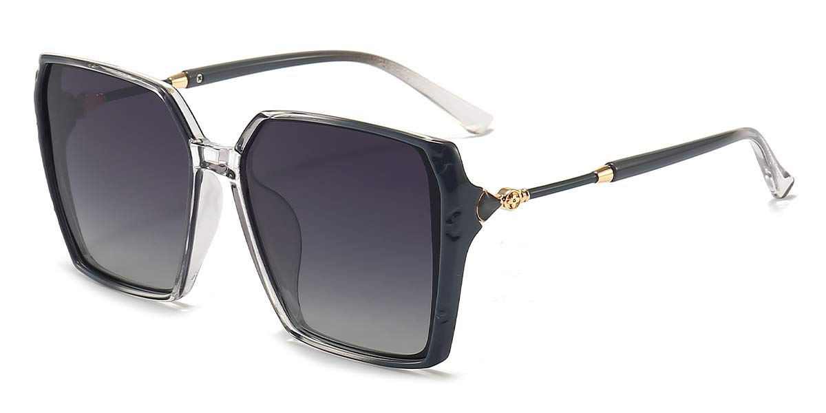 Black Gradient purple Casen - Square Sunglasses