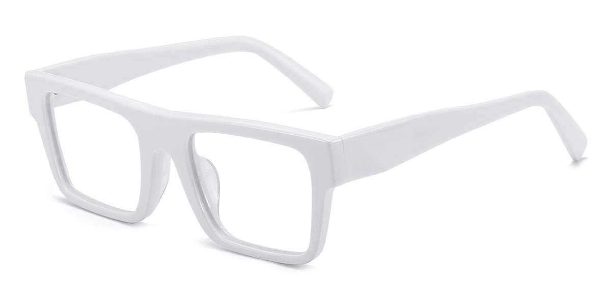 White - Rectangle Glasses - Eloise