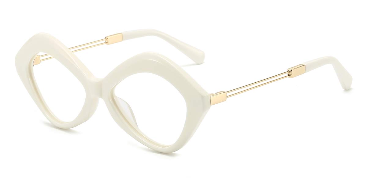 White - Cat eye Glasses - Hadley
