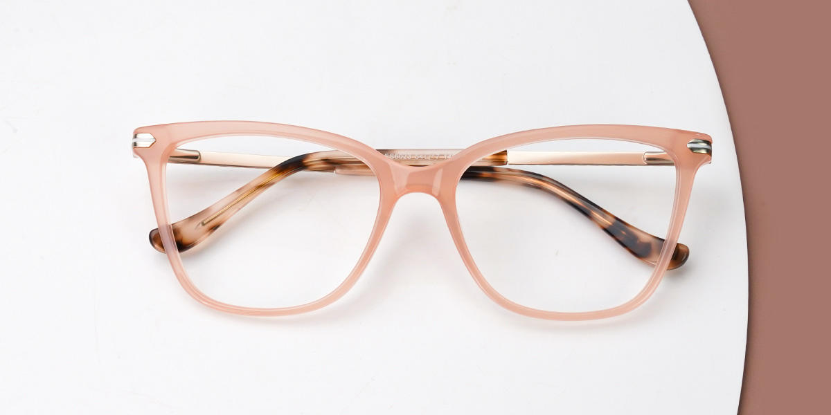 Rose Pink Anaya - Square Glasses