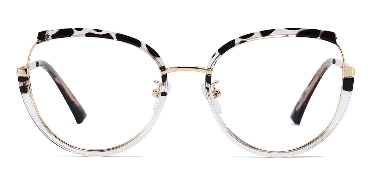 Gery Stripe transparent - Round Glasses - Rosie