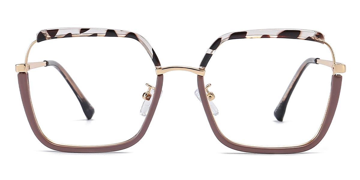 Grey Brown Spots Mark - Square Glasses