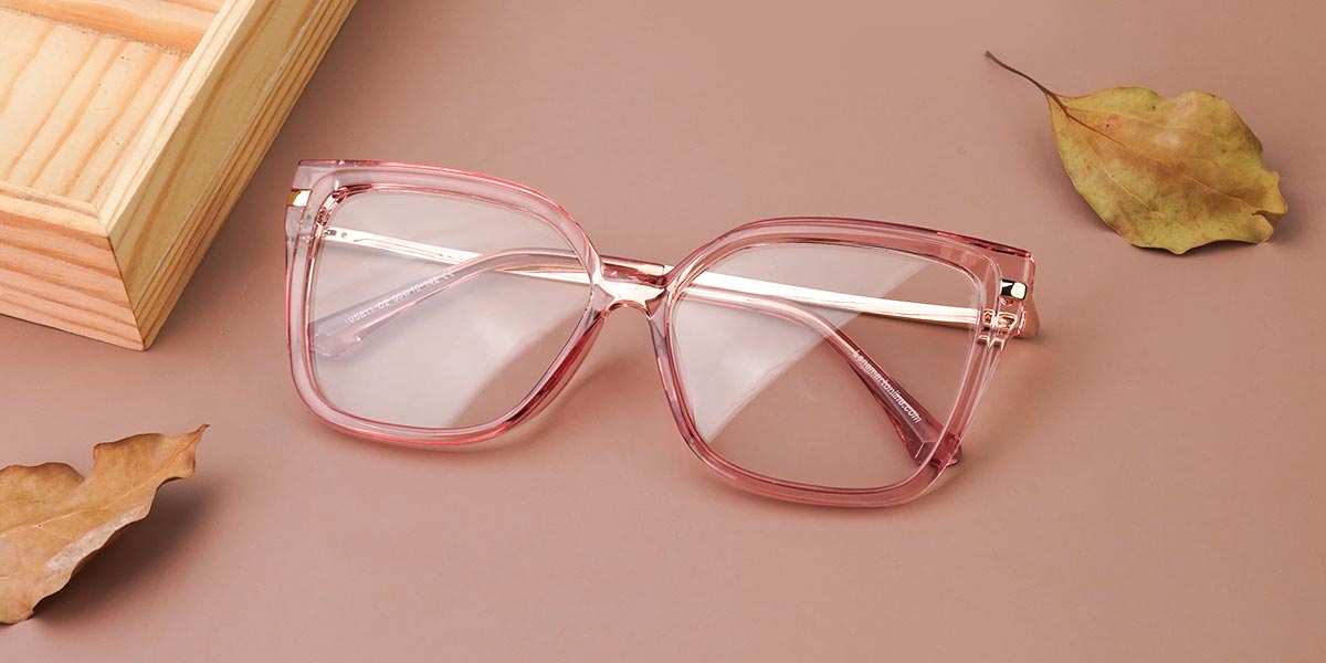 Pink - Square Glasses - Sarah