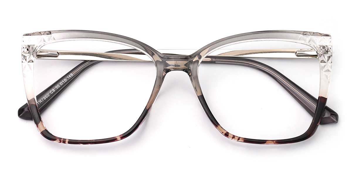 Grey Tortoiseshell - Square Glasses - Lyric