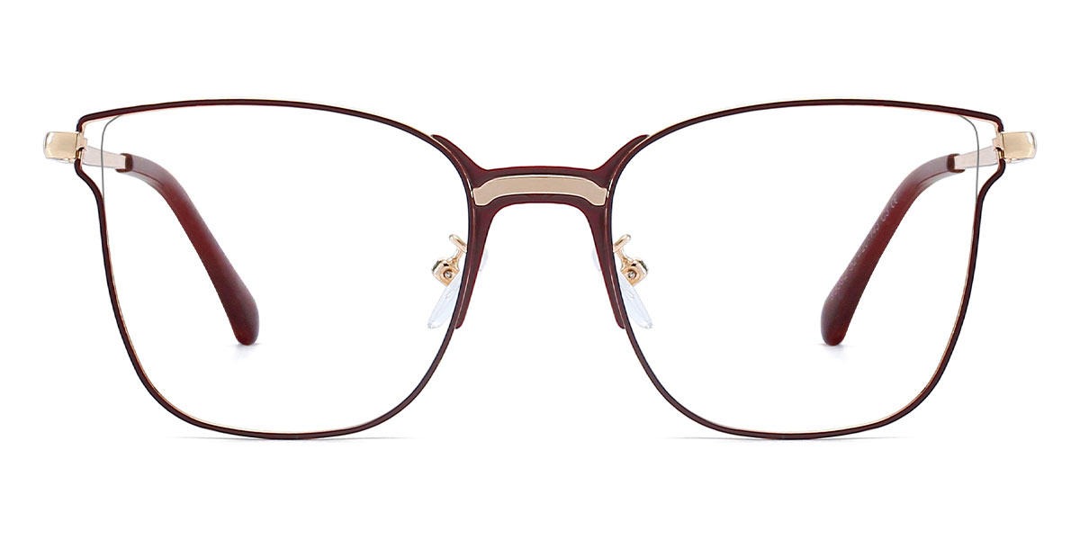 Burgundy Frode - Square Glasses