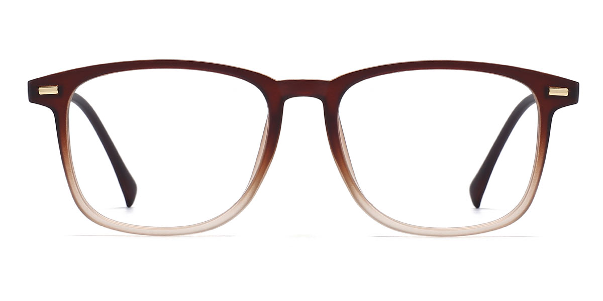 Nellie - Rectangle Brown Glasses For Men & Women