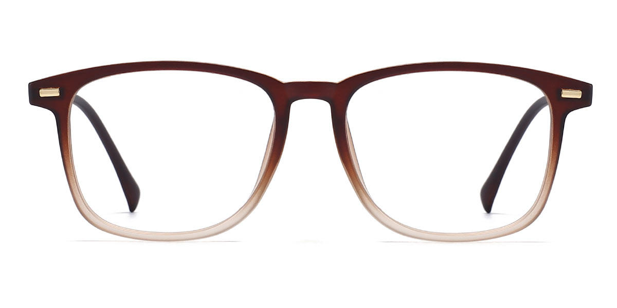 Gradient Brown Nellie - Rectangle Glasses