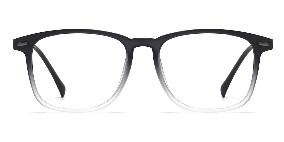 Black Transparent - Rectangle Glasses - Nellie