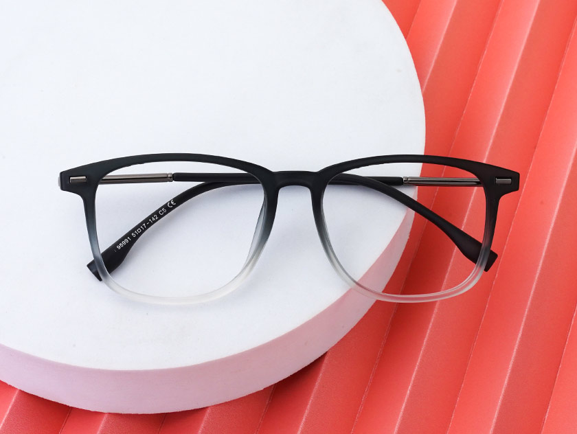 Nellie - Rectangle Black Glasses For Men & Women