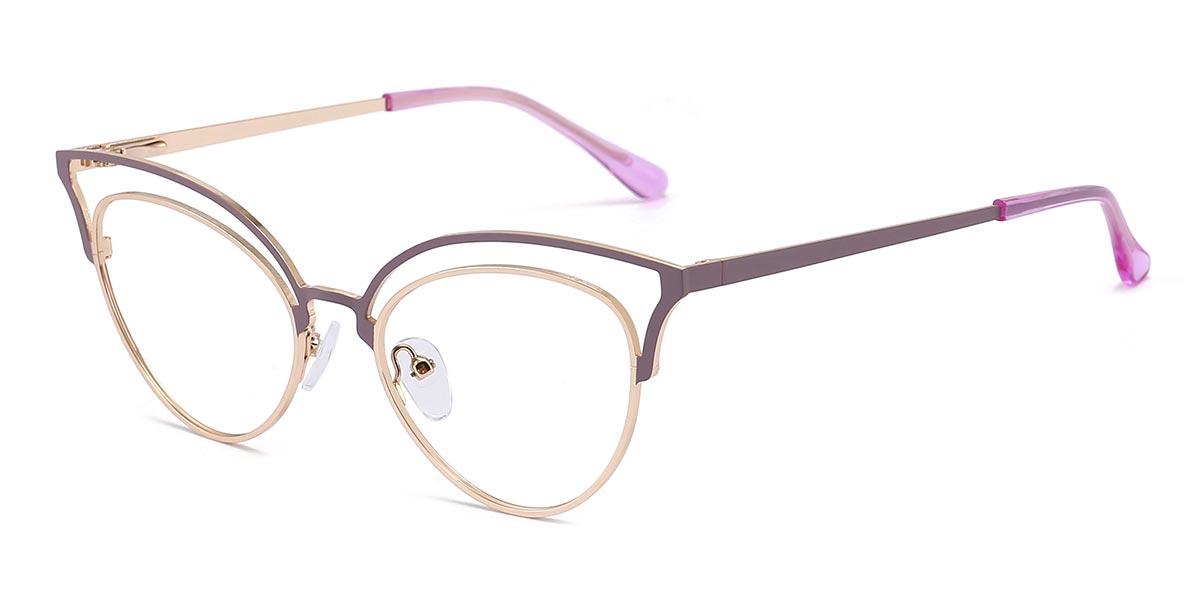 Gold Purple Izzy - Cat Eye Glasses