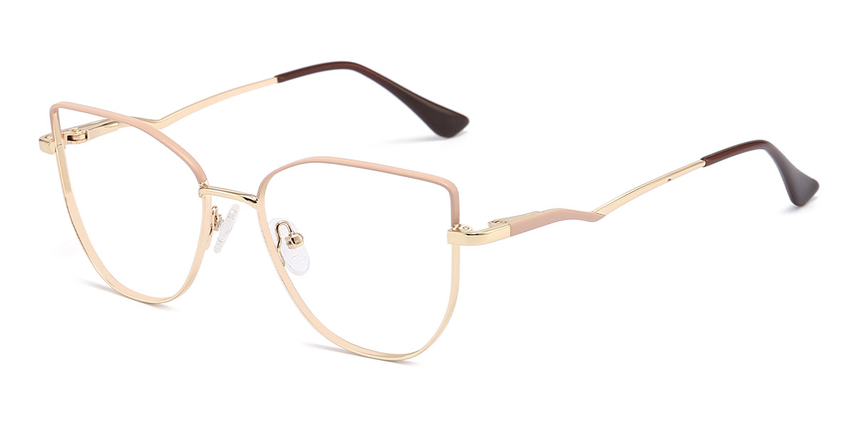 Gold - Cat eye Glasses - Amyra