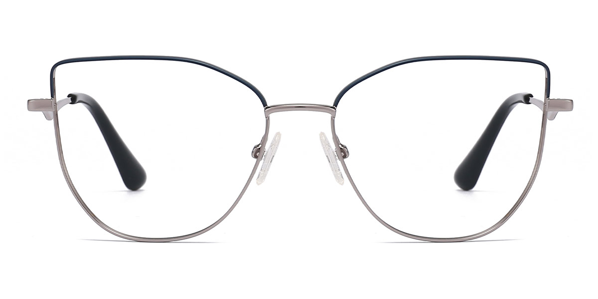 Silver - Cat eye Glasses - Amyra