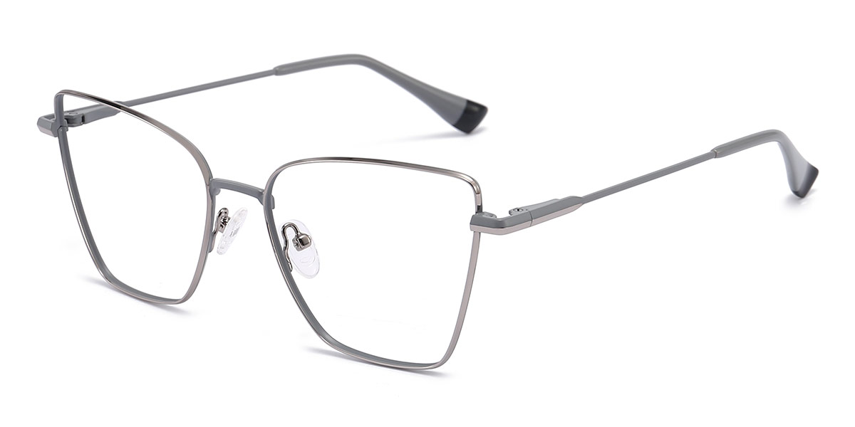 Silver - Square Glasses - Jamila
