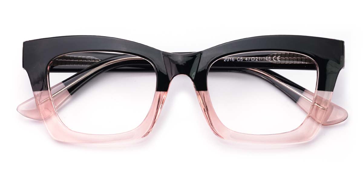 Black Pink - Rectangle Glasses - Laelia