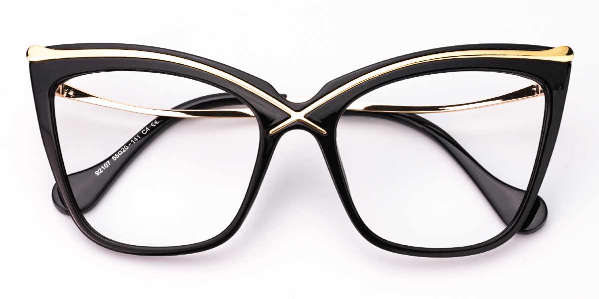 Black - Cat eye Glasses - Azalea